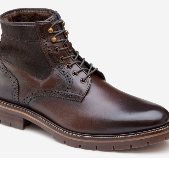 Johnston & Murphy XC Flex® Cody Plain Toe Shearling Brown Boot..9M - Picture 1 of 10